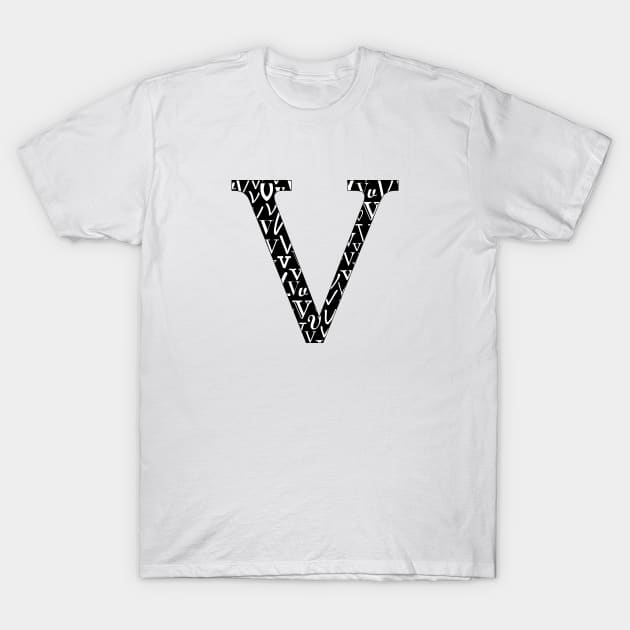 V Filled - Typography T-Shirt by gillianembers